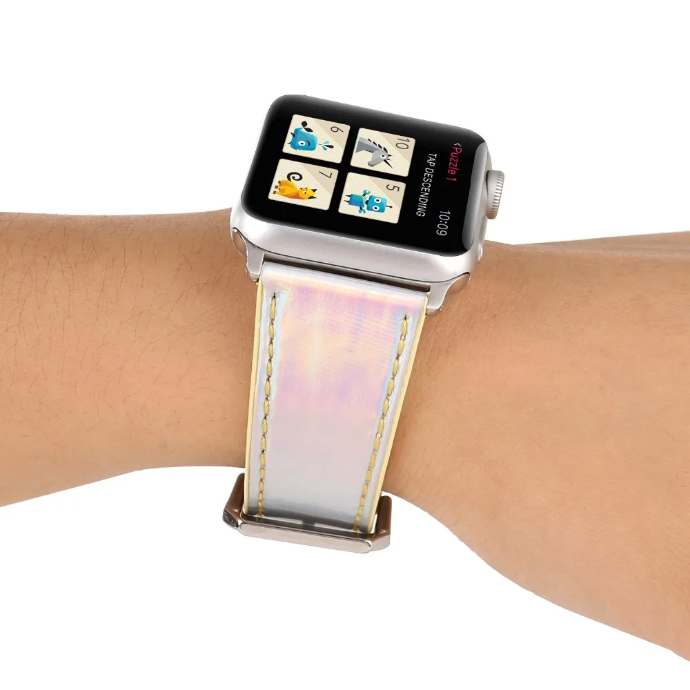 3D Браслет для Apple Watch Band 44 мм 40 мм ремешок для Apple Watch Band 38 мм 42 мм ремень из коровьей кожи серии 4 3 2 1 полосы