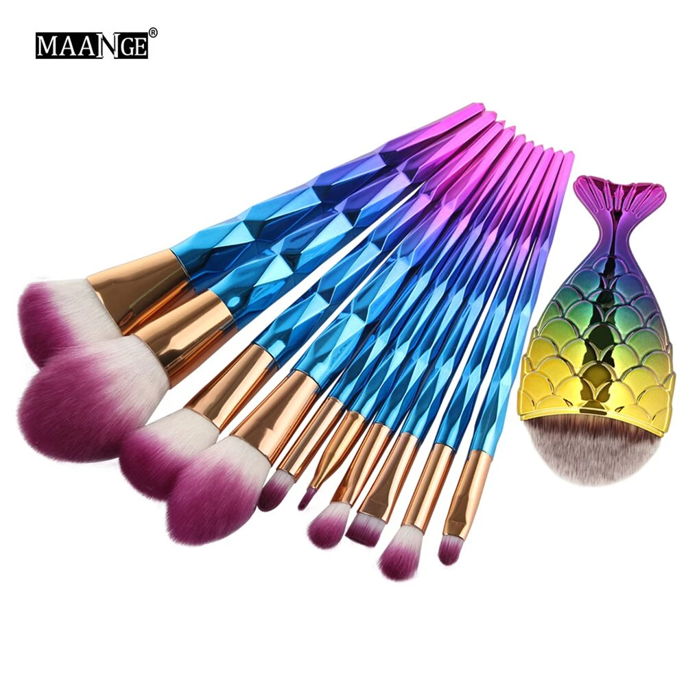 MAANGE Профессиональные кисти для макияжа 11 шт/12 шт Пудра Тени век бровей губ