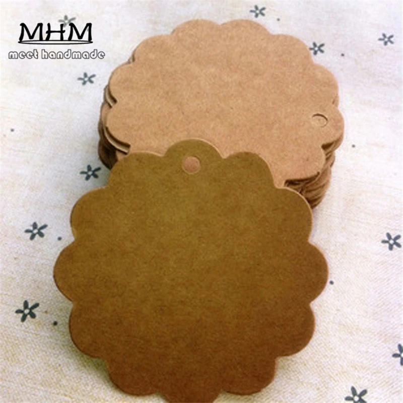 Бирки из крафт-бумаги 100 шт. самодельные Пустые бирки закладки фотография