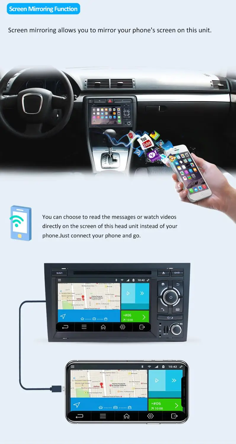2 Din 7 ''Android 8,0 четырехъядерный радио автомобильный dvd-плеер для Audi A4 B6 B7 S4 B7 B6 RS4 2002-2008 RS4 B7 SEAT Exeo 2008-2012 wifi BT