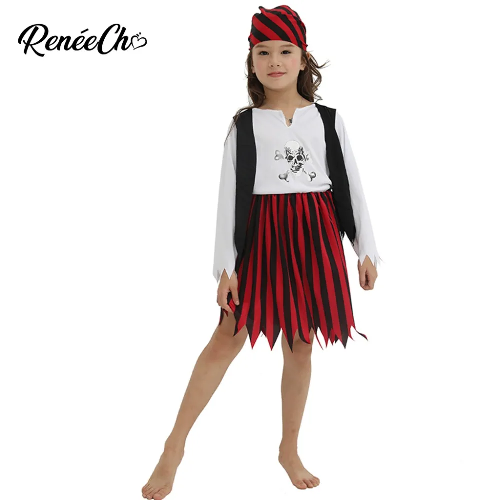 2018 костюм на Хэллоуин пиратский для девочек Детский нарядное платье и комплект