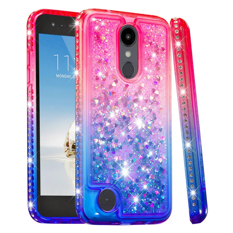For LG Aristo 2/ Aristo2 Plus/LV3 2018 Case Luxury Glitter Diamond Rhinestone Soft TPU Shockproof Quicksand Phone Cover Bag |