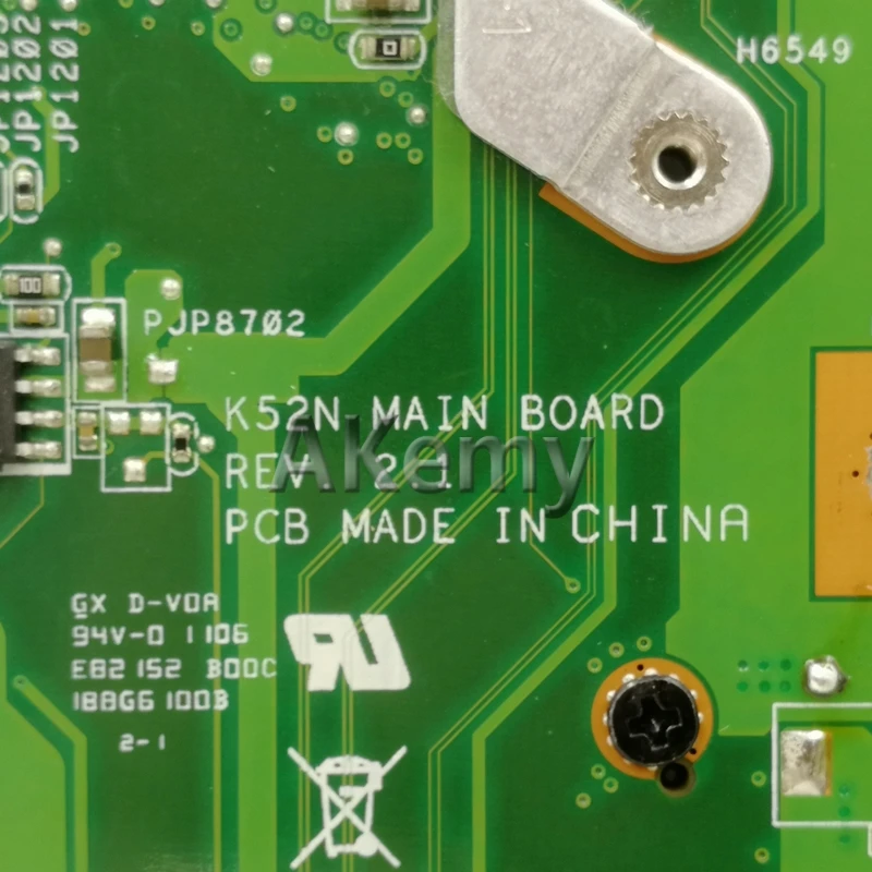 Akemy K52N материнская плата для ноутбука For Asus K52 X52N A52N тест оригинальная | Компьютеры