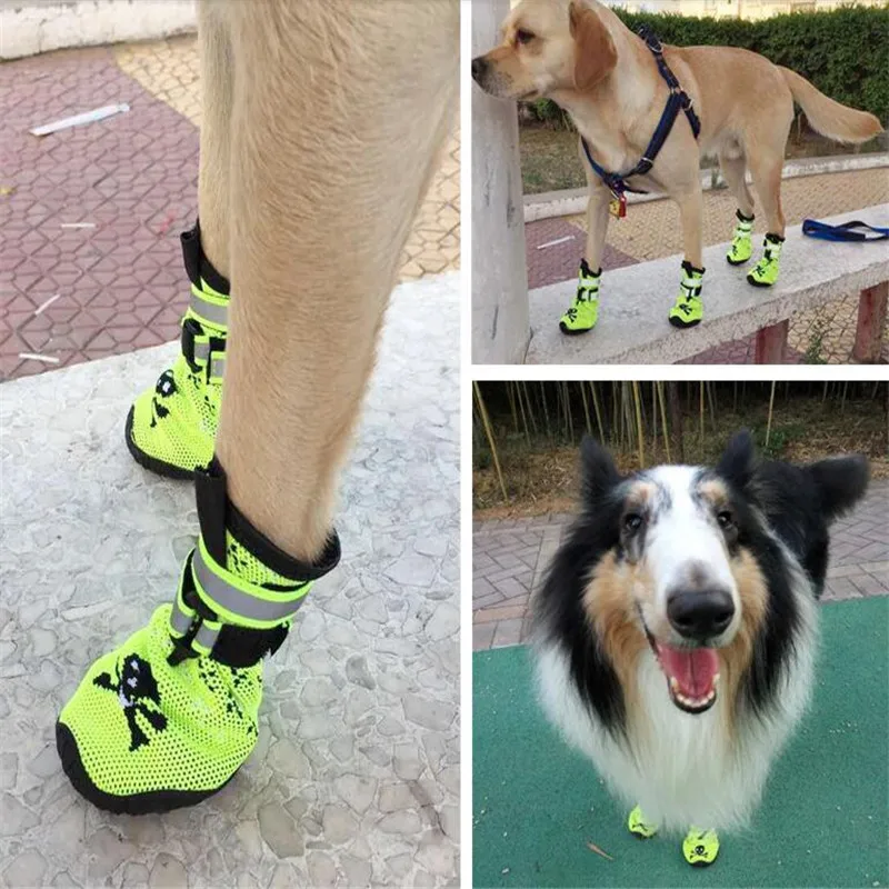 (4 шт./компл.) дышащая обувь для больших собак персонализированные кроссовки с