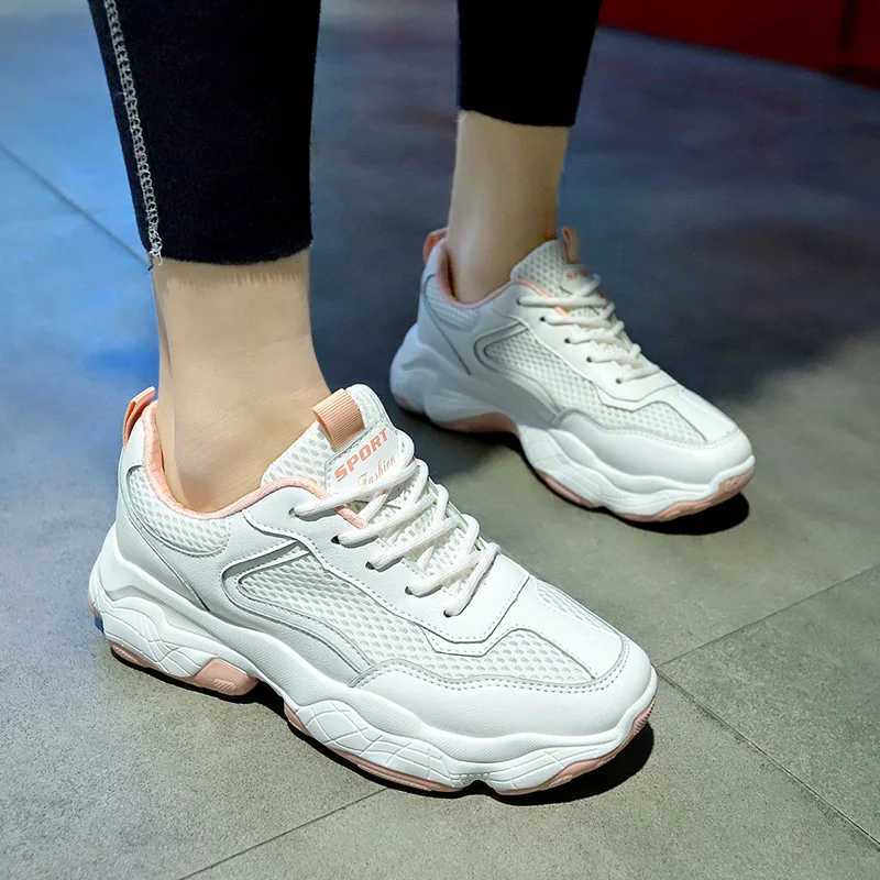 Xiaying Smile Spring Autumn designer shoes for women lace-up running shoes women PU MESH women sneakers comfortable sport shoes