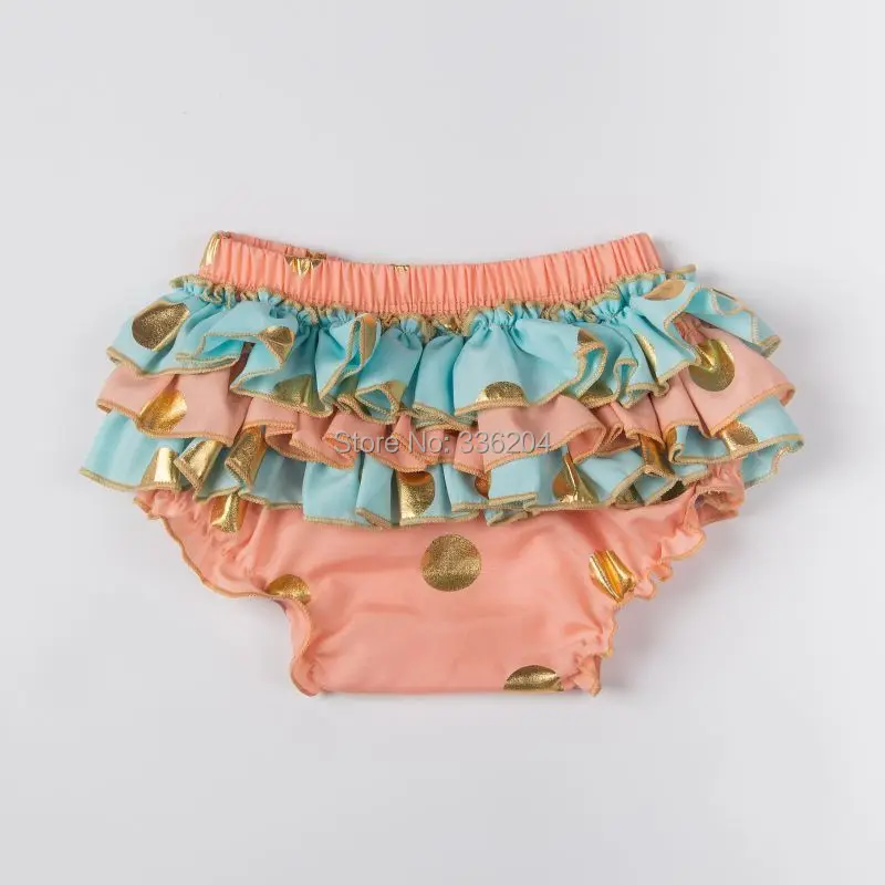 Золотые шаровары в горошек для маленьких девочек подгузник с оборками реквизит