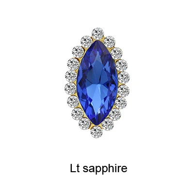 lt sapphire Хит, 5x10 мм стразы из хрустального стекла, золотые стразы для шитья, кристаллы и камни, Стразы для шитья - Цвет: lt sapphire