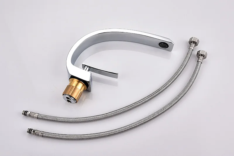 Инновационный модный кран медный большой изогнутый для ванной горячей и