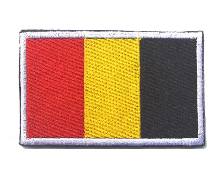 Belgium Flag 8 см x 5 см Европейский флаг Украина ЕС Чешский Ирландии Хорватия Шотландии России патчи 3D Флаг патч для куртка жан Одежда патчи - Цвет: Belgium Flag