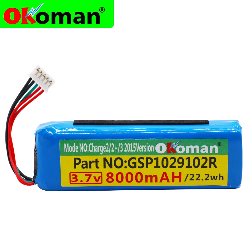 8000mah GSP1029102R Аккумулятор для JBL Charge 2 Plus + charge 3 2015 версия P763098 батареи|Цифровые