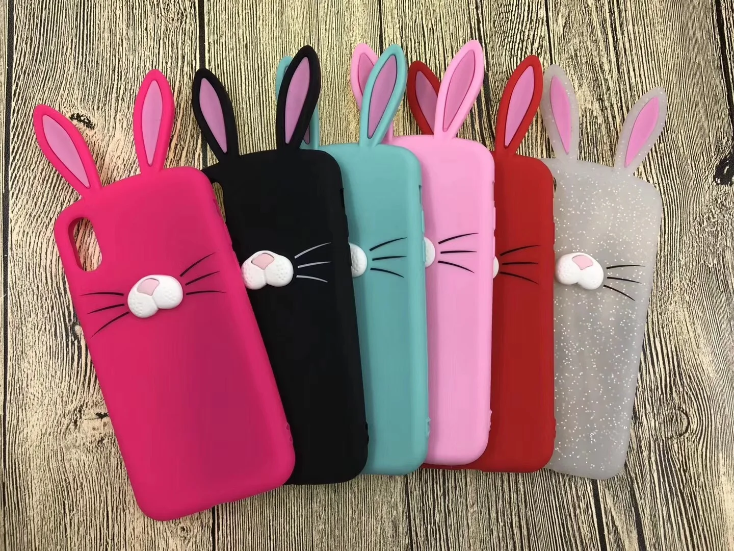 3D cartoon Cute long ears Rabbit Ear Case For iPhone 5 Soft Silicon 5S beard cat SE Black Cover |