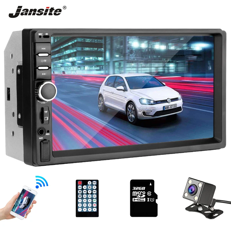 Jansite 7 &quotавтомобильное радио HD сенсорный экран MP5 плеер беспроводной USB AUX