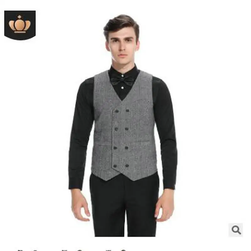 Высокое качество мужской формальный жилет для делового костюма Костюм