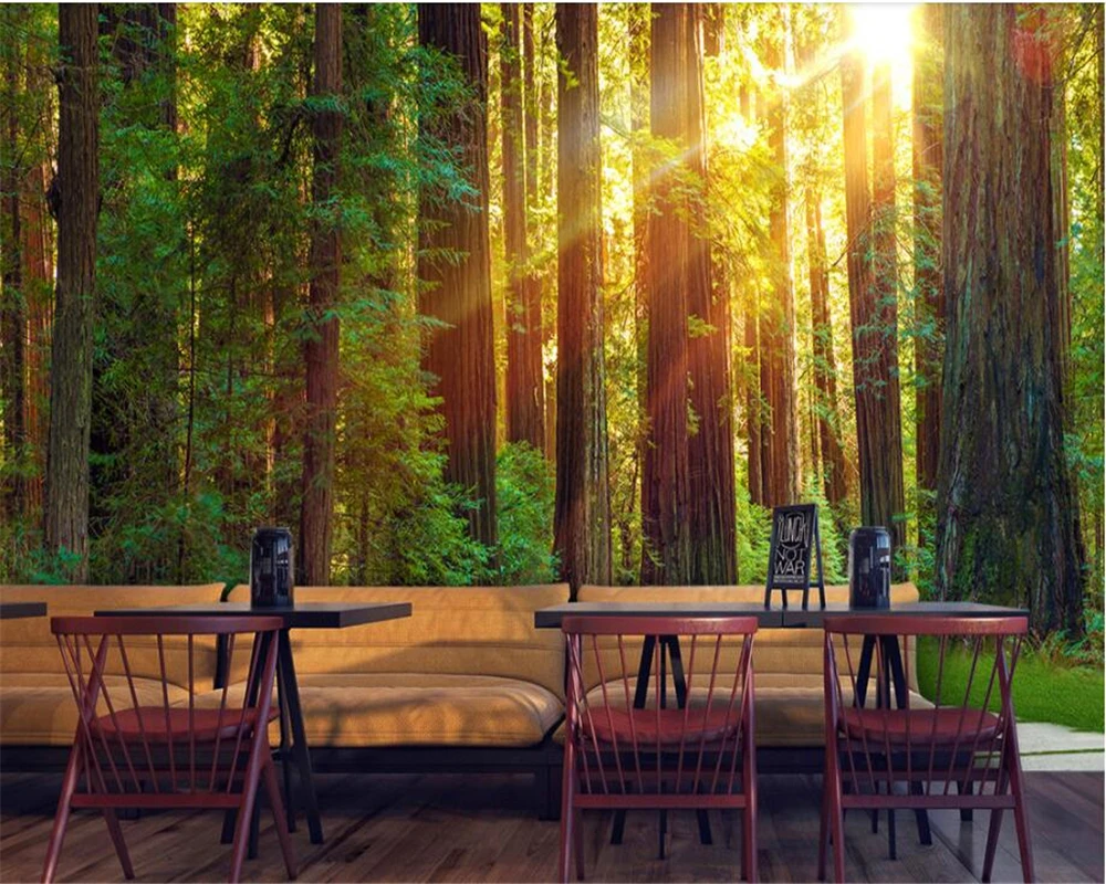 Fashion TV backdrop wallpaper Primitive forest scenery Photo wall mural 3d nature landscape Home Decoration beibehang | Обустройство