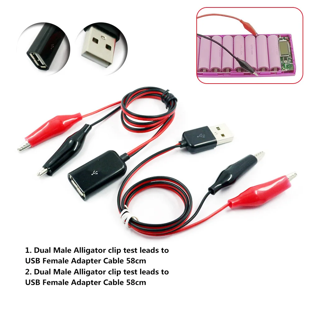 USB зажим крокодил провода Мужской Женский к тестер детектор постоянного