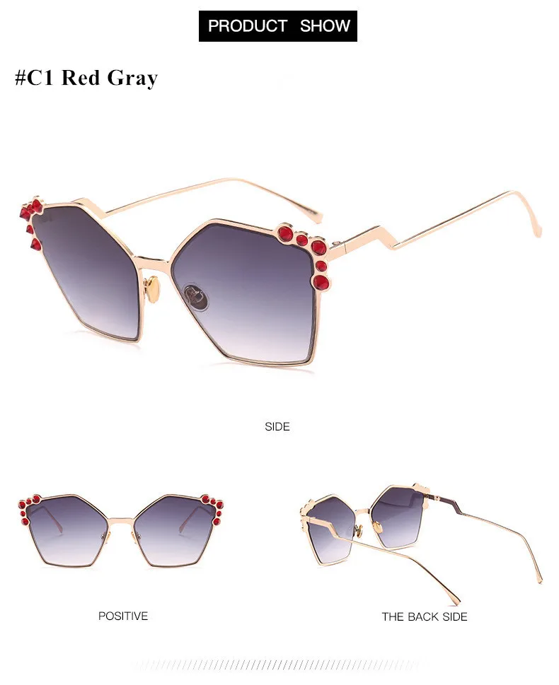 Phoemix кошачий глаз солнцезащитные очки неправильные Modis Oculos De Sol feminino роскошные женские брендовые дизайнерские солнцезащитные очки украшения из камня
