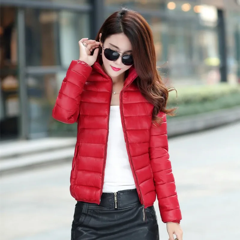 Новая модная зимняя куртка женское маленькое хлопковое теплое пальто Короткие