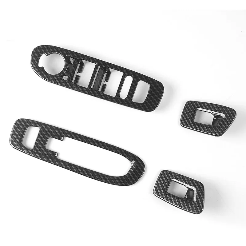 Carbon Fibre SHINEKA/автомобильные аксессуары, декоративная оконная подъемная панель, рамка, подходит для Jeep Compass - Название цвета: Carbon Fibre
