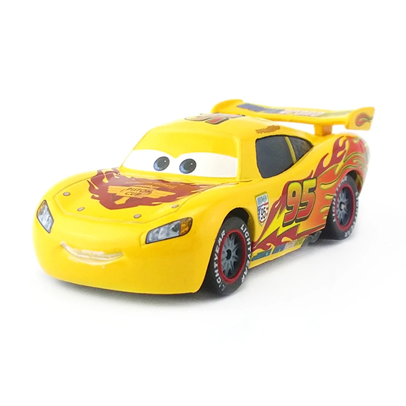 Disney Pixar Тачки 2 Молния Маккуин желтая картина Ограниченная Коллекция 1:55 литая