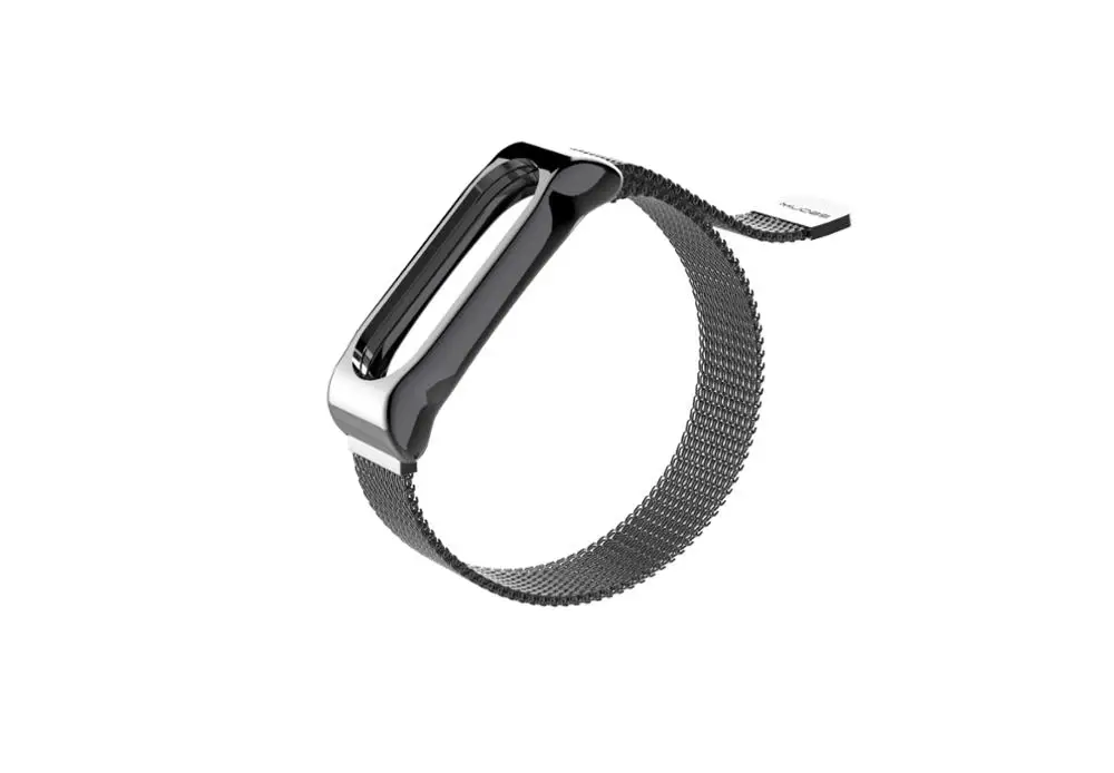 Смарт-часы mi jobs для mi band 2, браслет из нержавеющей стали mi lanese с магнитной петлей для Xiaomi mi Band 2, сменный Браслет mi band 2 - Цвет: Black
