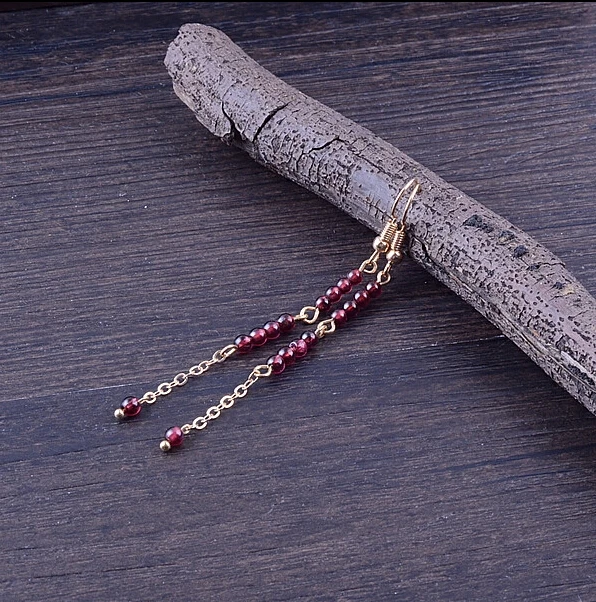 ZCD серьги 509 + оригинальный винтажный гранат длинный корейский темперамент все