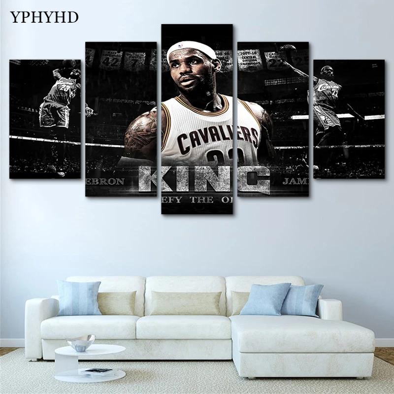 YPHYHD современный 5 шт. модульные настенные картины декор NBA холст живопись печать