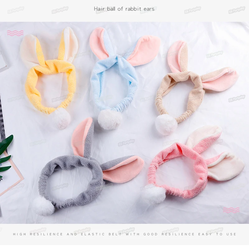New Plush Pompon Ball Bunny Headband Headwear Women Girls Washing Face Spa Makeup Hairband Hair home decor birthday|Сувениры для