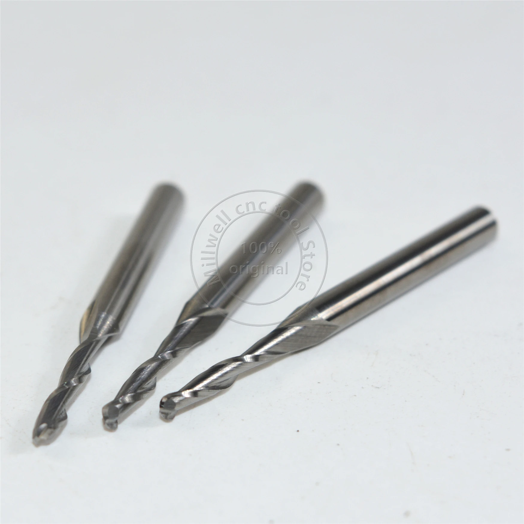 10 PCS-3.175mm* 2,0 мм* 12 мм, станок с ЧПУ вставной Бур, фрезерование цельной твердосплавной ФРЕЗОЙ, 2 флейта мяч Концевая мельница, рельеф Деревообработка бит