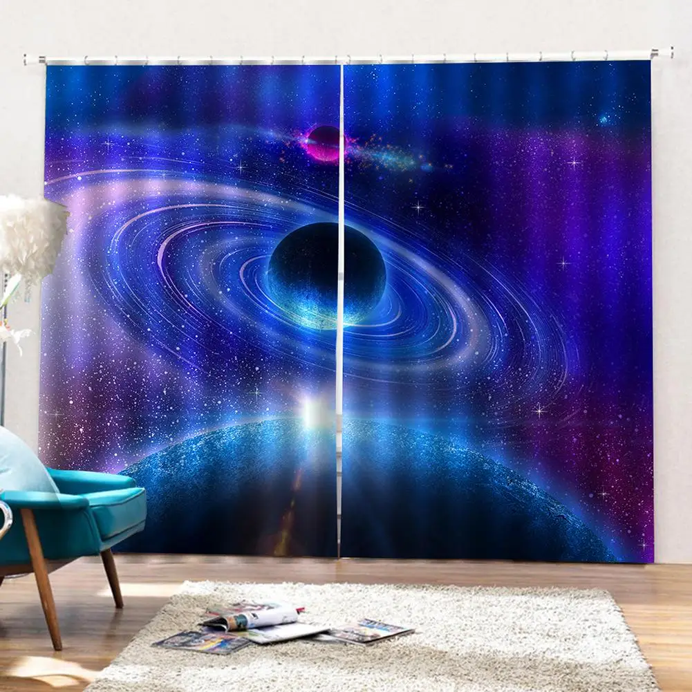 Водонепроницаемая оконная занавеска Cosmos Planet Galaxy 75x166 см 2 шт. драпировка декор для