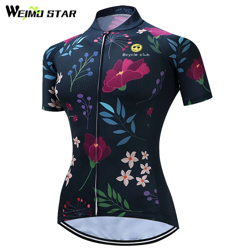 Weimostar flower Cycling Jersey Women Top Summer mtb Bike Bicycle Shirt Breathable Clothing Maillot Ropa Ciclismo | Спорт и