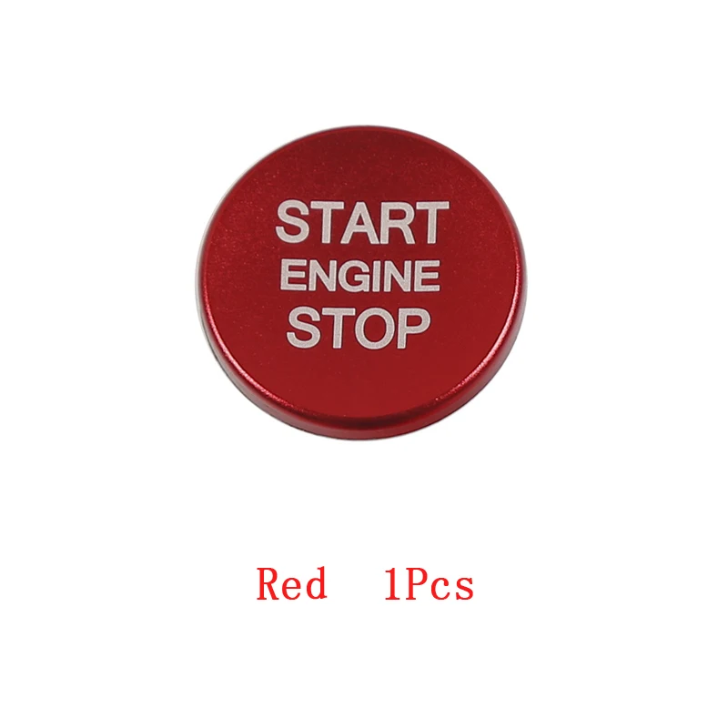 red buttons 1pcs Автомобильные аксессуары для Audi A5 A4 B9 Q5 A6 C7 Q7 A7 A8 кнопка Зажигания старта двигателя кнопка остановки кольцо Крышка накладка наклейка - Название цвета: red buttons 1pcs