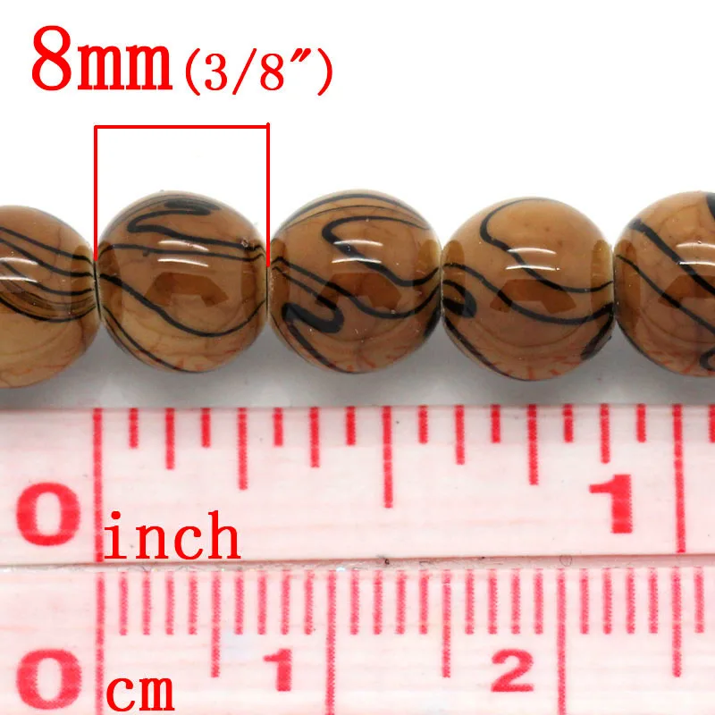 Дорин коробка созданный драгоценный камень Loose бусы Круглый седло коричневый