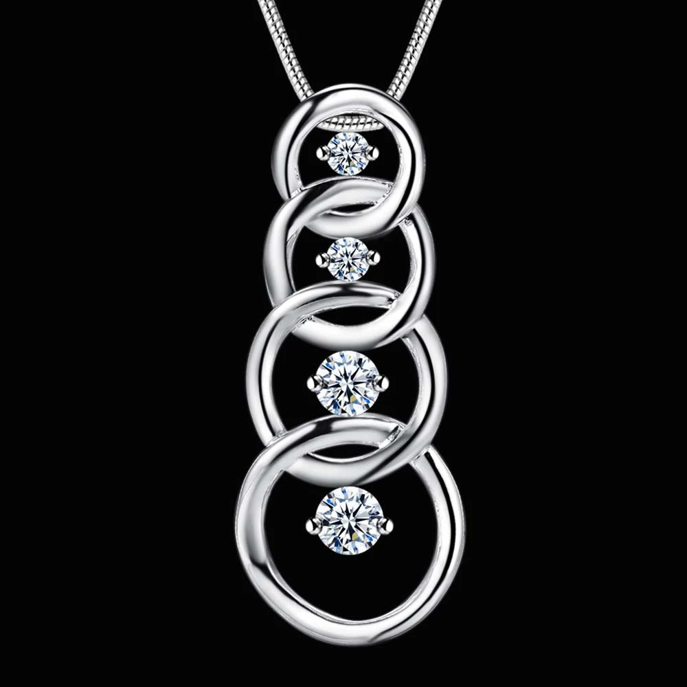 SAY AAA-CZ модные ювелирные изделия ожерелья подвески женские серебряные AN129 |