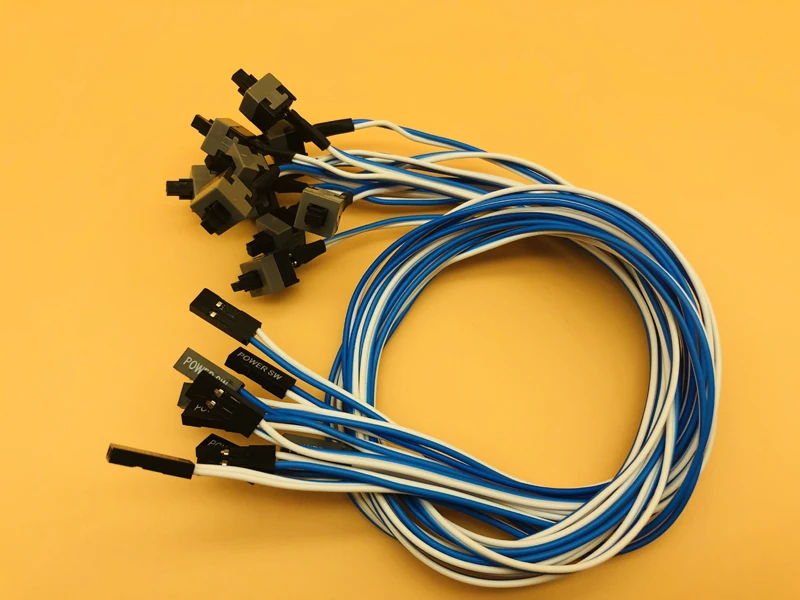10 шт. 50 см 2Pin SW ПК кабель питания вкл/выкл кнопка ATX компьютерный переключатель
