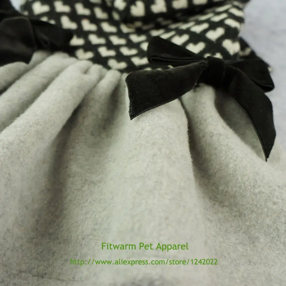 Fitwarm Милая вязаная одежда для домашних животных с бантом собак платья капюшоном