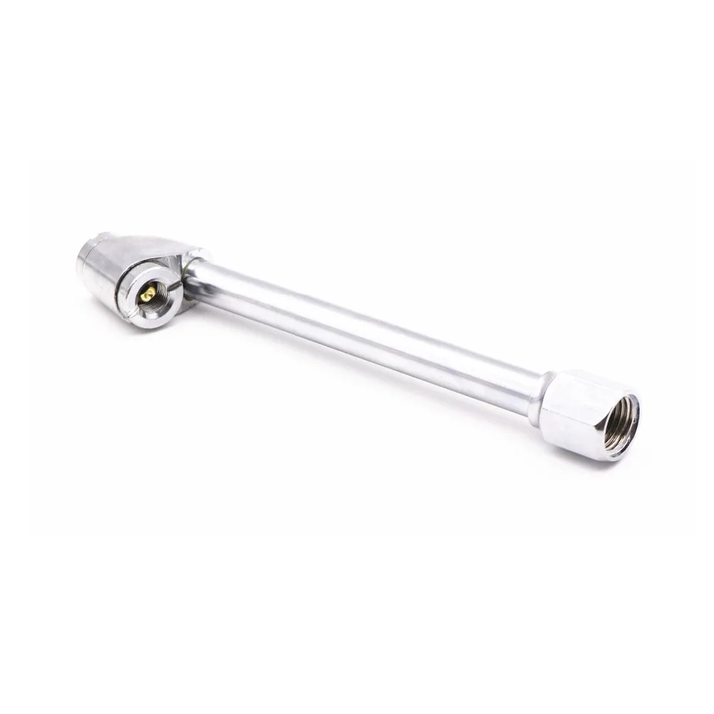 6&quot Long Dual Foot Air Chuck Tilt-Lock Angle Head 1/4&quotNPT Thread Chrome Plated Tire Inflating Brass Pin Tire/Tyre Repair Tool |