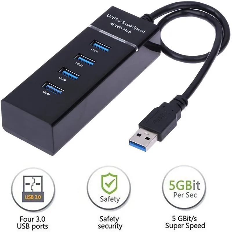 Высокоскоростной 4-портовый USB-концентратор 3 0 5 в постоянного тока Гбит