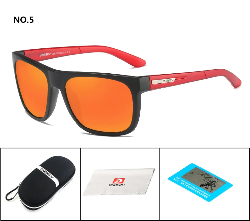 DUBERY квадратные Поляризованные Солнцезащитные hd-очки мужские фирменные дизайнерские водительские очки мужские солнцезащитные очки для мужчин Летние зеркальные квадратные Oculos UV400 - Цвет линз: B5