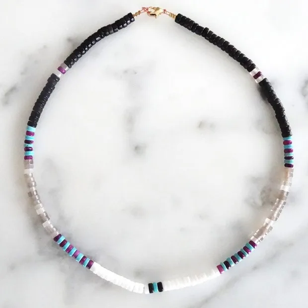 Богемский воротник vsco девушка lucite shell Чокеры Ожерелье bijoux femme переработанный диск Африканский виниловый бисер ожерелье для женщин HEISHI