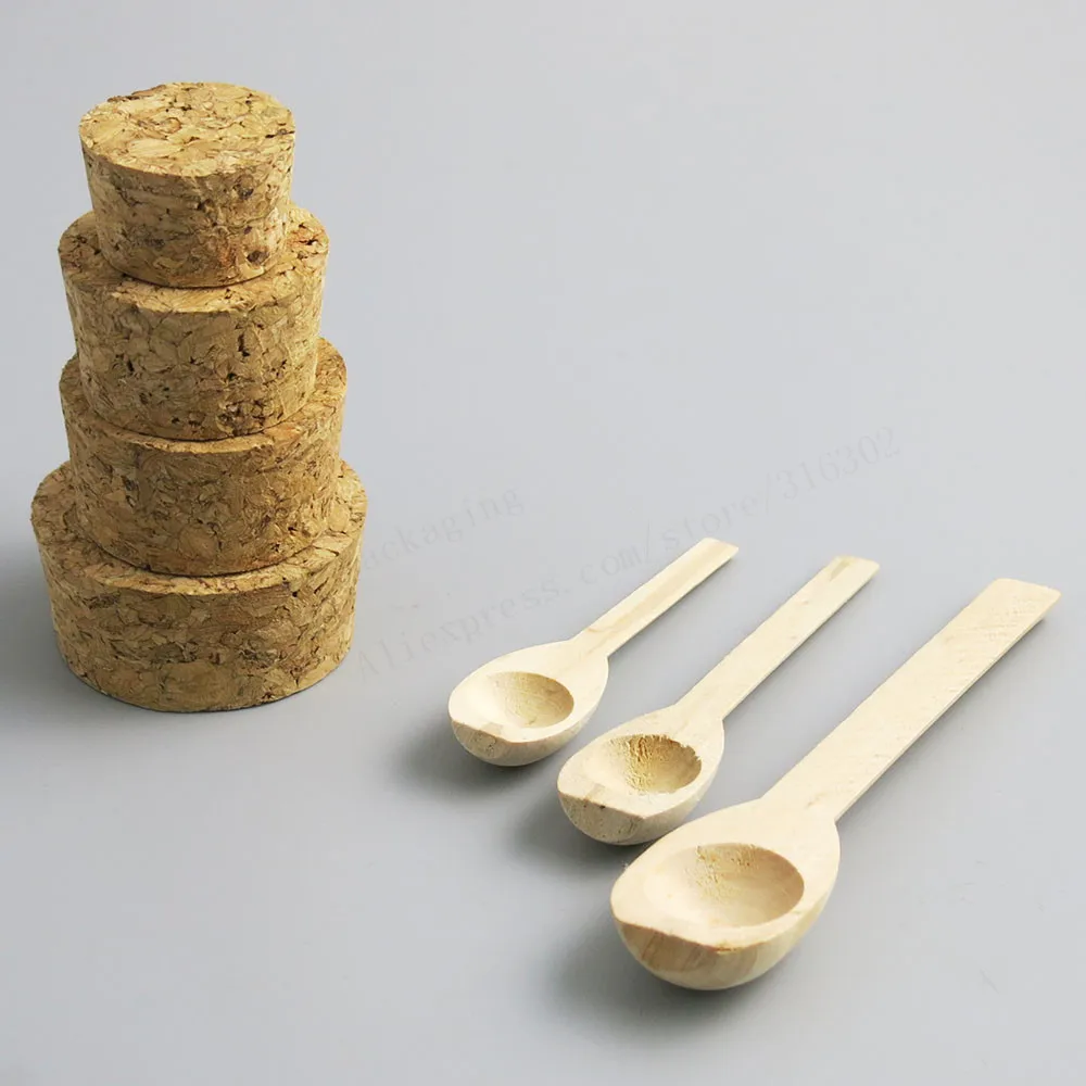 12 x пустой 100g 200g 300g 500g порошок Пластик бутылка 100 г Ванна соляная банка с деревянная пробка& деревянной ложкой