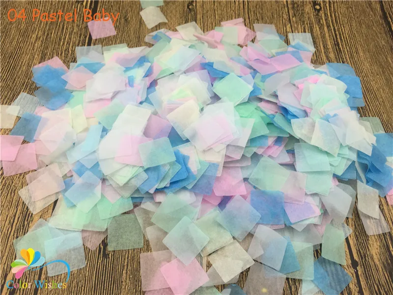 04 Pastel Baby 20*20 мм 20 г/упак.(2000 шт.) разноцветные пастельных Детские квадратные Бумага конфетти метания свадебного торжества Baby Shower украшения - Цвет: 04 Pastel Baby