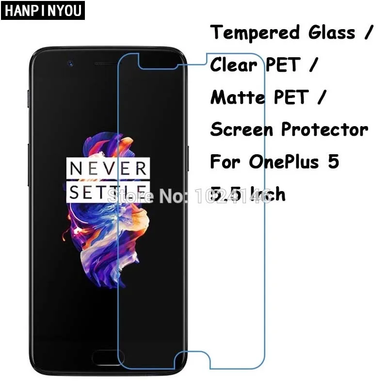 

Закаленное стекло/прозрачное ПЭТ/матовое ПЭТ-защита экрана Защитная пленка для OnePlus 5 Five Oneplus5 1 + 5 A5000 5,5"