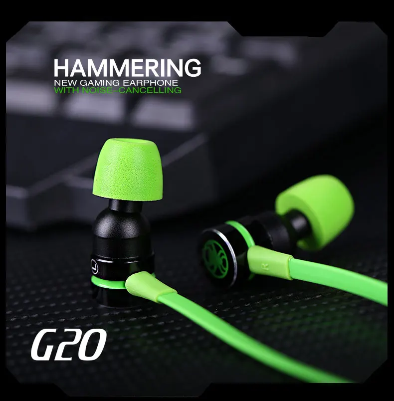 Hongsund G20 In-Ear Pro Gaming Headset Шум шумоподавления стерео бас наушники с микрофоном для сотовый телефон, ПК ноутбук pk Молот V2