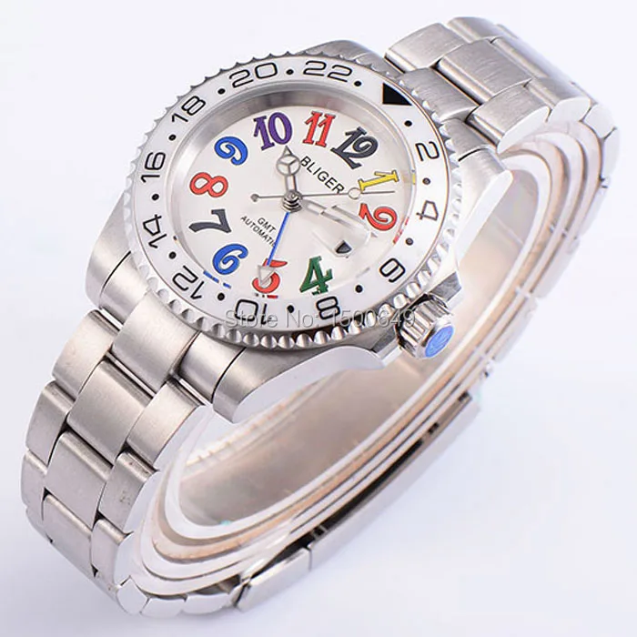 

40mm BLIGER white dial white bezel sapphire Ceramic Bezel automatic mens watch