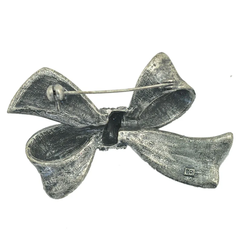 Модные украшения черный Цвет Стразы Броши бант для женщин с большим бантом брошь