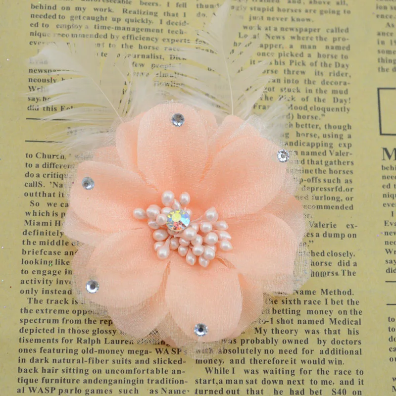 Искусственные цветы хорошее Моделирование цветок пояс с перьями бриллиантом