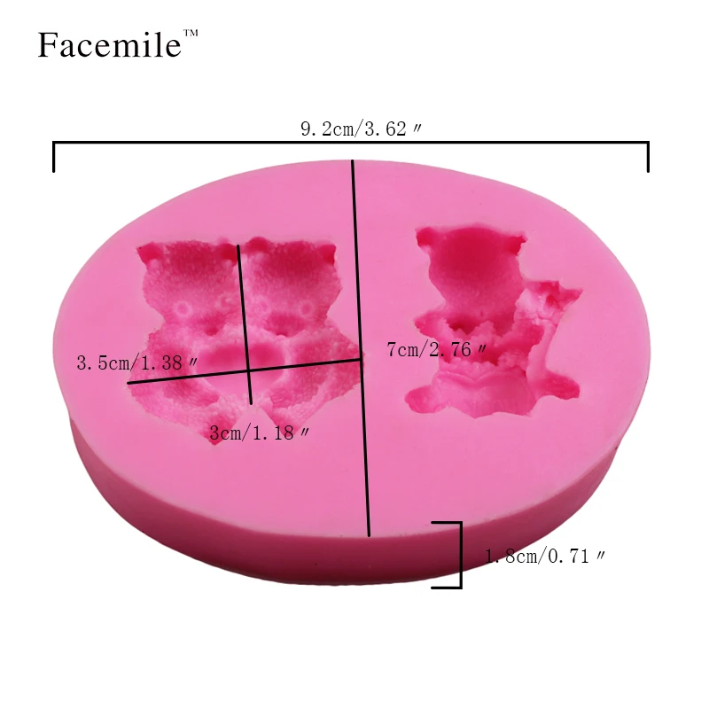 Милый медвежонок Форма Шоколадные конфеты Желе 3D силиконовые формы Мультфильм