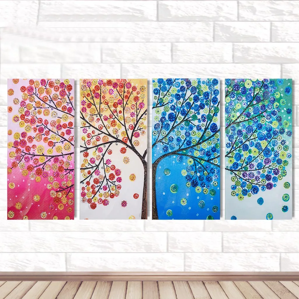 4 шт./компл. Алмазная вышивка в специальной форме цветные стразы 5D для дерева