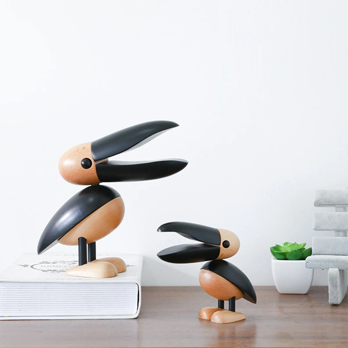 Деревянные украшения для автомобиля Toucan, домашное украшение ручной работы, Скандинавское дерево, Toucan, художественные поделки, статуи для птиц, вырезка из бука