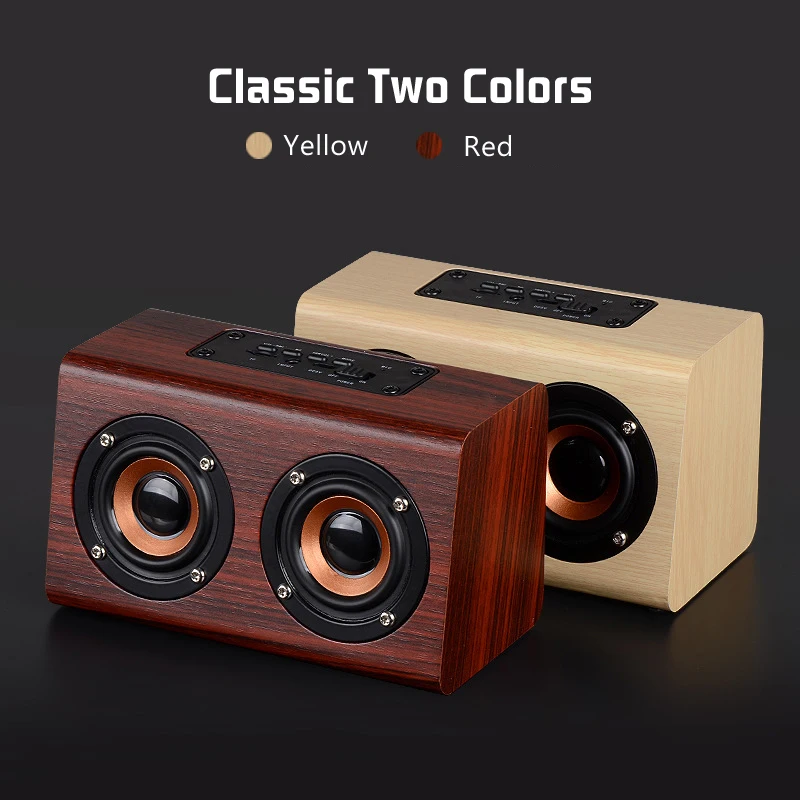 Новинка 2017 спикер W7 ретро деревянный HIFI 3D двойной громкий динамик s Bluetooth